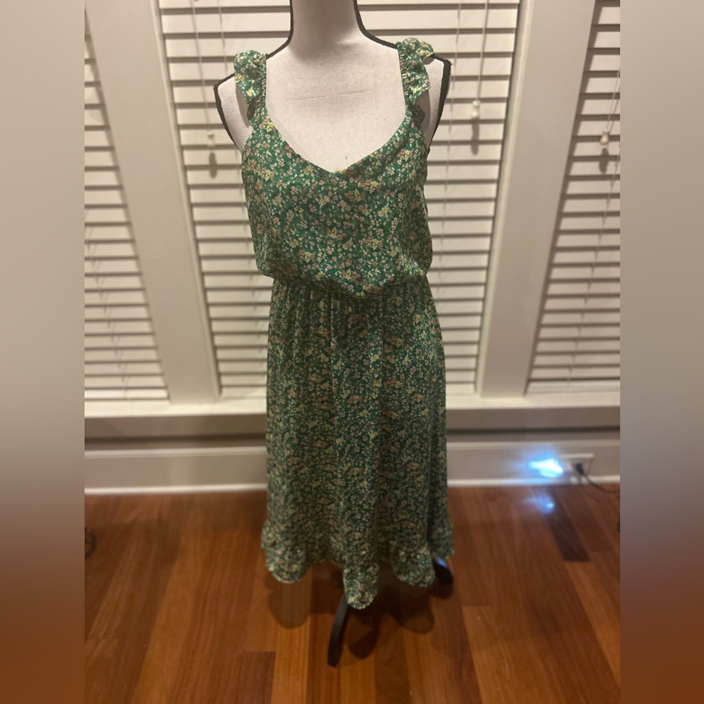 Jessica Simpson Floral Green Dress size L